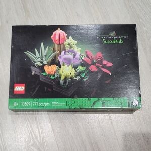Lego Red, Green, Purple Mini Plant and Succulent Display